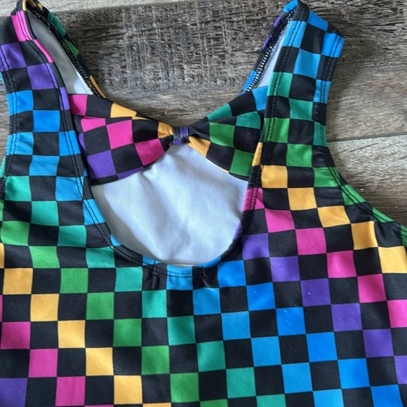 Girls Size 11/12 Checkered Leotard Gymnastics Dance - Picture 2 of 4